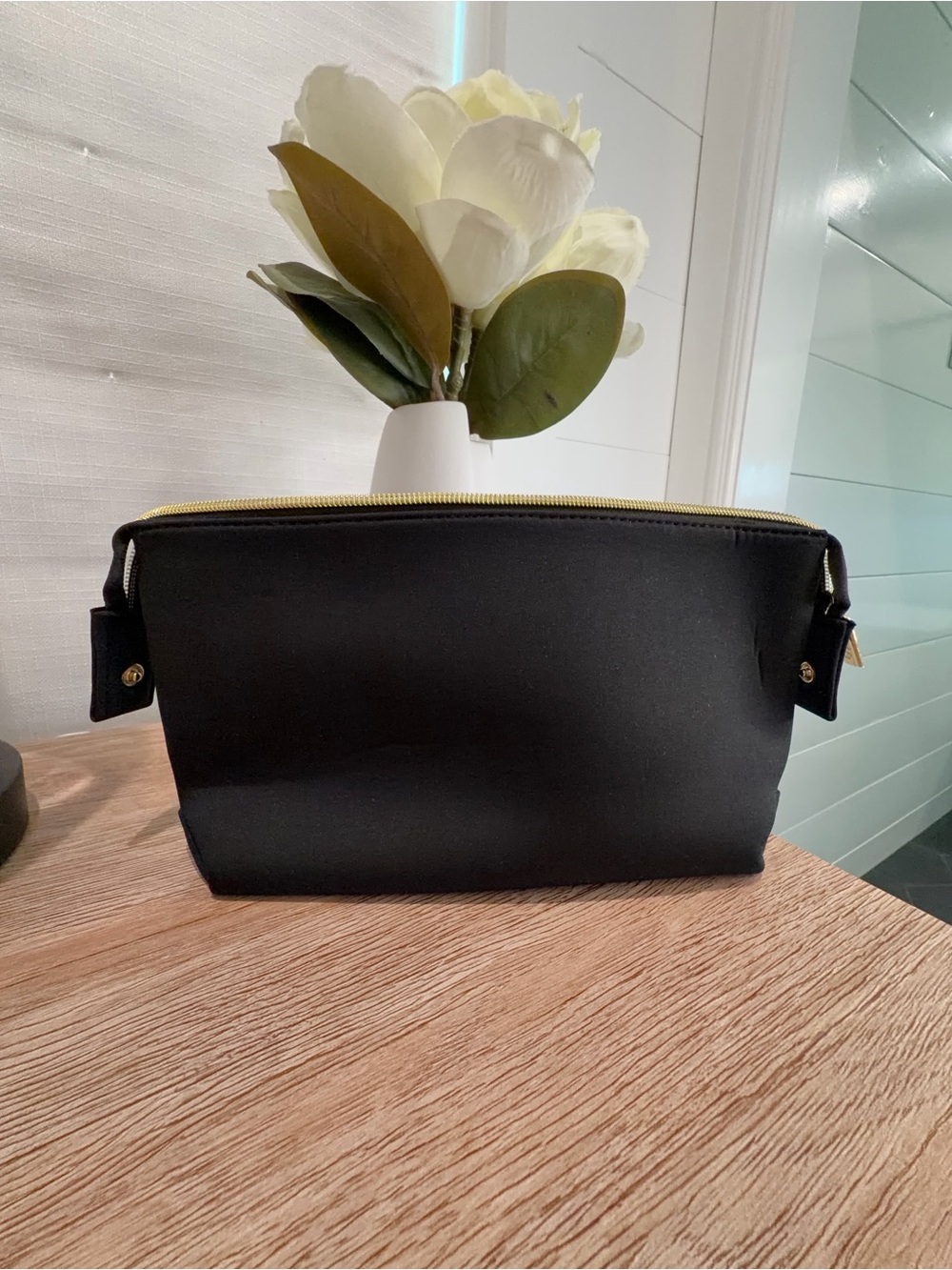 tarte Black Cosmetic Pouch with Gold Zipper